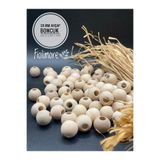 Fiolimore 20 mm Ham Ahşap Boncuk (50 Gr 23 Adet)Geniş Delik Çapı 7 mm Makrome Çanta Bileklik Takı Renkli