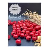 Fiolimore 20 mm Kırmızı Ahşap Boncuk (50 Gr 23 Adet)Geniş Delik Çapı 7 mm Makrome Çanta Bileklik Takı Renkli