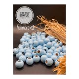Fiolimore 20 mm Mavi Renk Ahşap Boncuk (50 Gr 23 Adet)Geniş Delik Çapı 7 mm Makrome Çanta Bileklik Takı Renkli