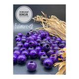 Fiolimore 20 mm Mor Ahşap Boncuk (50 Gr 23 Adet)Geniş Delik Çapı 7 mm Makrome Çanta Bileklik Takı Renkli