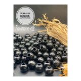 Fiolimore 20 mm Siyah Ahşap Boncuk (50 Gr 23 Adet)Geniş Delik Çapı 7 mm Makrome Çanta Bileklik Takı Renkli