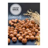 Fiolimore 20 mm Taba Kahve Ahşap Boncuk (50 Gr 23 Adet)Geniş Delik Çapı 7 mm Makrome Çanta Bileklik Takı