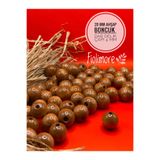 Fiolimore 20 mm Taba Kahve Ahşap Boncuk (50 Gram 20 Adet) Dar Delik Çapı 4 mm Makrome Çanta Bileklik Takı
