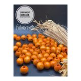 Fiolimore 20 mm Turuncu Ahşap Boncuk (50 Gr 23 Adet)Geniş Delik Çapı 7 mm Makrome Çanta Bileklik Takı Renkli