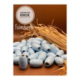 Fiolimore 20x30 mm Mavi Renkli Oval Ahşap Boncuk (13 Adet) Makrome Çanta Tasarım Tahta Boncuk Delik Çapı 7 mm