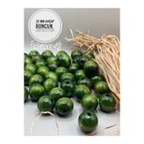 Fiolimore 22 mm Haki Yeşil Ahşap Boncuk (50 Gram 15 Adet) Dar Delik Çapı 5 mm Makrome Çanta Bileklik Takı