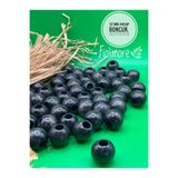 Fiolimore 22 mm Siyah Ahşap Boncuk (50 Gr 13 Adet)Geniş Delik Çapı 8 mm Makrome Çanta Bileklik Takı Renkli