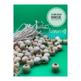 Fiolimore 22 mm Vernikli Ahşap Boncuk (50 Gr 13 Adet)Geniş Delik Çapı 8 mm Makrome Çanta Bileklik Takı Renkli