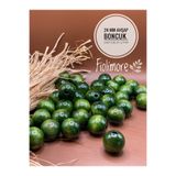 Fiolimore 24 mm Haki Yeşil Ahşap Boncuk (50 Gram 11 Adet) Dar Delik Çapı 5 mm Makrome Çanta Bileklik Takı