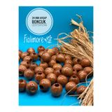Fiolimore 24 mm Taba Fındık Ahşap Boncuk (13 Adet) Yuvarlak Makrome Çanta Tasarım Tahta Boncuk Delik Çapı 9 mm