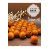 Fiolimore 24 mm Turuncu Ahşap Boncuk (50 Gram 11 Adet) Dar Delik Çapı 5 mm Makrome Çanta Bileklik Takı Renkli