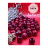 Fiolimore 26 mm Kırmızı Ahşap Boncuk (10 Adet)Geniş Delik Çapı 10 mm Makrome Çanta Bileklik Takı Renkli