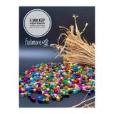 Fiolimore 5 mm Küp Karışık Renkli Ahşap Boncuk (25 Gram 300 Adet) Takı Aksesuar Boncuğu