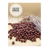 Fiolimore 8 mm Desenli Ahşap Boncuk (25 Gram 112 Adet) Delik Çapı 2 mm Makrome Takı Bileklik Yuvarlak