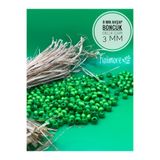 Fiolimore 8 mm Yeşil Ahşap Boncuk (50 Gram 224 Adet)Delik Çapı 3mm Makrome Takı Bileklik Tahta Yuvarlak