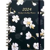 Fiona 2024 Planner, Haftalık Aylık Planlayıcı 2024 Sekmeli, Ocak - Aralık 2024, Planner Weekly Planner Spiral Ciltli, 15,5X21,5CM A (Yurt Dışından) - Kırtasiye Ürünleri