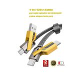 FİOPLUS 4in1 PD 65 Watt Type-C/27 Watt iPhone Halat Örgü Kırılmaz Uç 1MT Hızlı Şarj ve Data Kablosu fp98