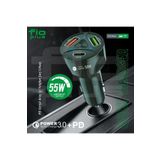 FİOPLUS Araç Çakmaklık Şarjı 2 Usb + 20w Pd Şarj Çıkışlı Hızlı Şarj Destekli 55w