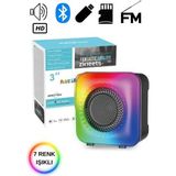 FİOPLUS Fioplus Gts-1373 Işıklı Bluetooth Hoparlör Kablosuz Ses Bombası Yüksek Ses Speaker