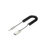 FİOPLUS Kablosuz Samsung LG iPhone Bluetooth Aux Araç Kiti – Spiral Kablo – FM04 Mikrofonlu Siyah