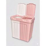 Fiora 80 Lt.çift Bölmeli Çamaşır Sepeti - Beyaz - Pembe