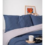 Fiora Home Lastikli Nevresim Takımı Çift Kişilik Mavi Gri - 200 x 220 cm - Açık Mavi - Gri