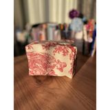 Fiorbag Çok Amaçlı Makyaj Çantası Vintage Desenli - Kırmızı