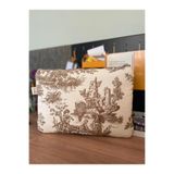 Fiorbag El Yapımı Toile de Jouy Desenli Tablet Çantası 11inç Gündelik Askısız Kadın El Çantası