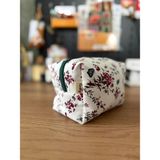 Fiorbag Fermuarlı ve Astarlı Makyaj Çantası Tek Bölmeli Takı Organizeri Yıkanabilir Çok Amaçlı El Çantası - Bahar Ferahlığı