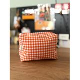 Fiorbag Fermuarlı ve Astarlı Makyaj Çantası Tek Bölmeli Takı Organizeri Yıkanabilir Çok Amaçlı El Çantası - Turuncu