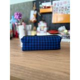 Fiorbag Kalem Kutusu Yıkanabilir Kalem Kutusu Tek Bölmeli Fermuarlı Kalemlik Astarlı Okul Kalem Kutusu Desenli Astarlı Tek Gözlü Kalemlik -El Yapımı - Lacivert - Siyah