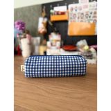 Fiorbag Kalem Kutusu Yıkanabilir Kalem Kutusu Tek Bölmeli Fermuarlı Kalemlik Astarlı Okul Kalem Kutusu Desenli Astarlı Tek Gözlü Kalemlik -El Yapımı - Mavi - Bej