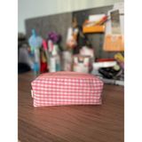 Fiorbag Kalem Kutusu Yıkanabilir Kalem Kutusu Tek Bölmeli Fermuarlı Kalemlik Astarlı Okul Kalem Kutusu Desenli Astarlı Tek Gözlü Kalemlik -El Yapımı - Şeker Pembe