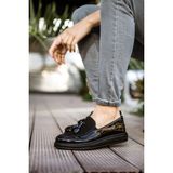 Fiore Ayakkabı MN002 - Rst Loafer Verniciata Erkek Ayakkabı Sıyah - Siyah