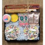 Fiorella Gift El Yapımı Çini Fincan & Tütsü Seti & Kahve & Şekerlik Mum & Mendil & Hediye Seti & Hediye Kutusu