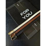 Fiori 3'lü Fırsat Ürünü Ithal Oval Gold Tokalı Ince Kemer, Pantolon Kemeri, Gömlek Kemeri, Ceket Kemeri - 105 cm - Siyah - Taba - Bej
