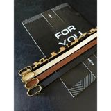 Fiori 4'lü Fırsat Ürünü Ithal Oval Gold Tokalı Ince Kemer, Pantolon Kemeri, Gömlek Kemeri, Ceket Kemeri - 105 cm - Çok Renkli