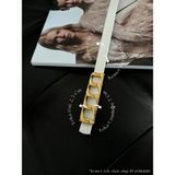 Fiori Ince Zincir Tokalı Basic Kadın Pantolon Kemeri, Ceket Kemeri, Elbise Kemeri, Gömlek Kemeri - 105 cm - Beyaz - Gold