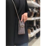 Fiori Kadın Suni Deri El Çantası Omuz Çantası Telefon Çantası - Kahve