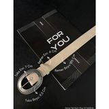 Fiori Oval Antik Tokalı Kadın Pantolon Kemeri, Ceket Kemeri, Gömlek Kemeri, Elbise Kemeri - Tek Ebat - Bej - Gümüş
