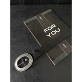 Fiori Süet Oval Tokalı Kadın Pantolon Kemeri, Ceket Kemeri, Gömlek Kemeri, Elbise Kemeri - Tek Ebat - 000-Siyah