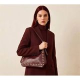 Fiori Suni Deri Kadın Omuz Çantası - Bordo