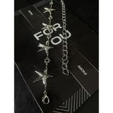 Fiori Yıldız Gümüş Zincir Detaylı Kadın Bel Kemeri,elbise Kemeri,etek Kemeri,pantolon Kemeri - Tek Ebat - Silver
