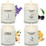 FIQNPAU Kokulu Mum Setleri, Ev Kokulu Mumlar, Doğal Soya Balmumu ve Uçucu Yağlardan Yapılmıştır, 35 Saat Yanma Süresi, 4 x 7 oz Aromaterapi Mum Doğum Günü Kadınlar Anne En İyi Arkadaşlar için Hediyeler.