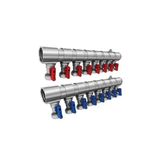 Fırat 1'' Mini Küresel Vanalı Kollektör (Kırmızı-Mavi) 1 Takım - 11 Çıkışlı