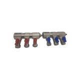 Fırat 1'' Mini Küresel Vanalı Kollektör (Kırmızı-Mavi) 3 Çıkışlı 1 Takım
