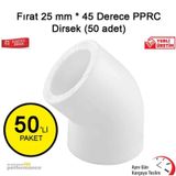Fırat 50 Adet 25 mm 45 Derece Pprc Dirsek