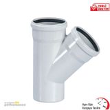 Fırat 75x75 mm 45 Derece Pvc Tek Çatal Boru