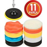 Fırat Hırdavat 11 Parça Pasta Cila Polisaj Süngeri Seti Matkap Uyumlu (115mm Çap)