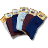 Fırat Lacivert Bordo Kemik Rengi 6 Çift Erkek Yün Çorap - Bordo - Lacivert - Beyaz - 41 - 45